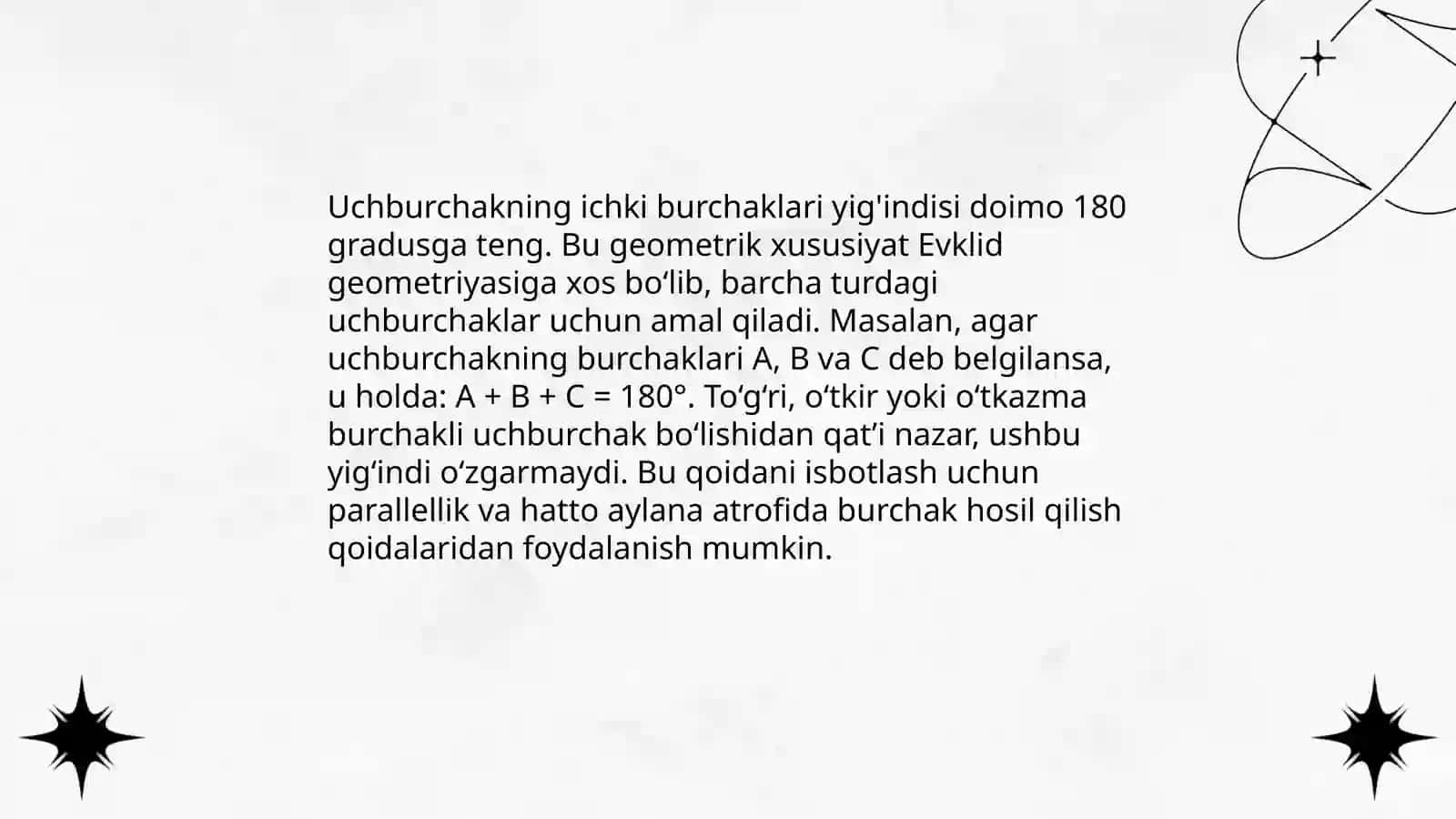 Uchburchaklar va ularning xossalari 4