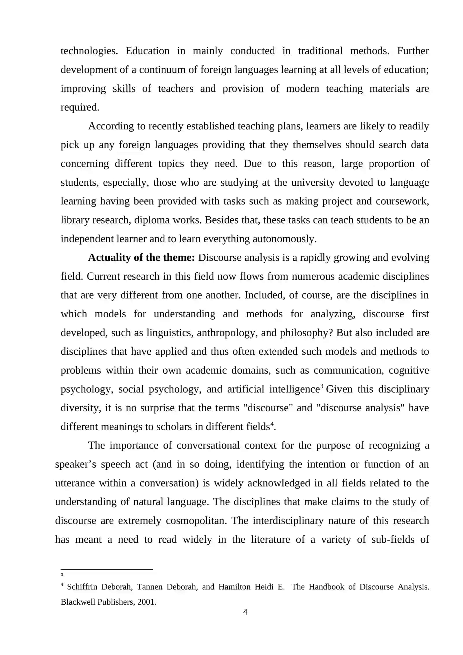 Speech acts in spontaneous discourse 4