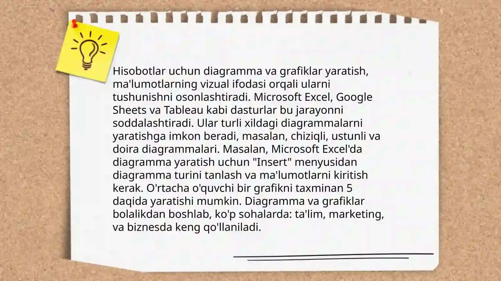 Excel dasturida turli hisobotlar tayyorlash 4