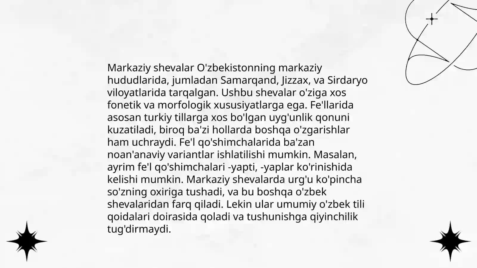Dialekt va shevalar: umumiy tavsif 4