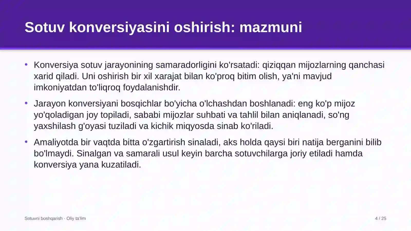 Yo'l qurilishida sotuv konversiyasini oshirish 4