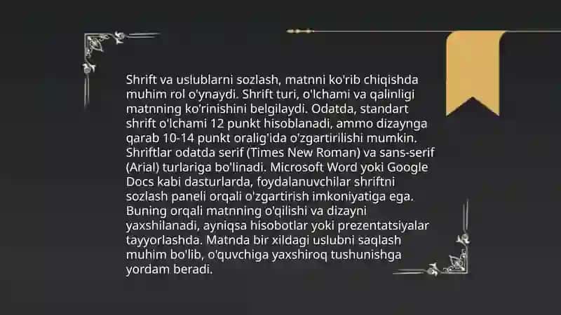 LibreOffece Writer- matn muharriri xususiyatlari 4