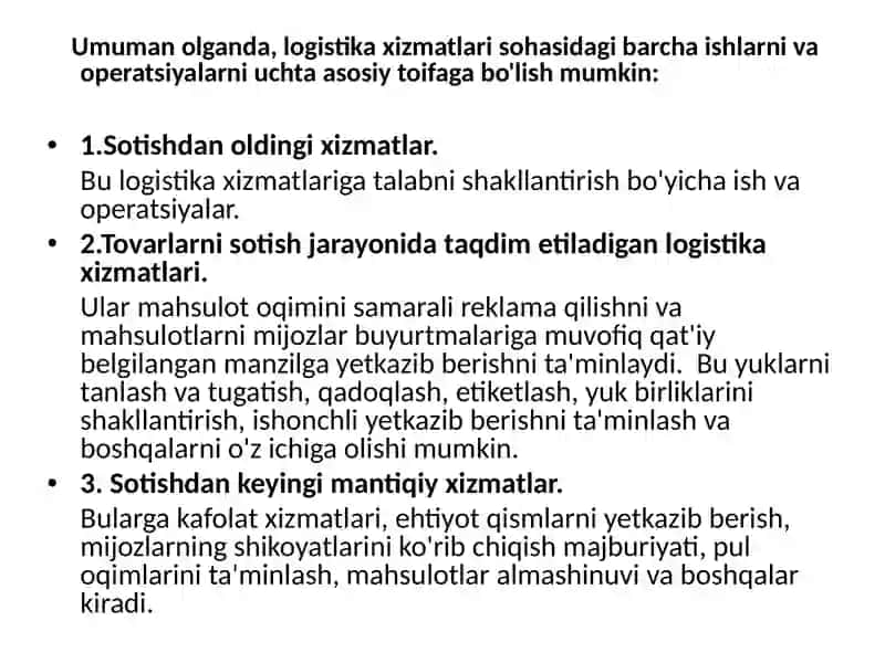 Logistikada servis xizmati 4