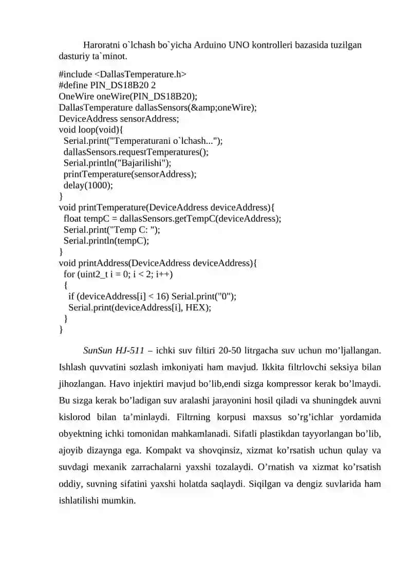 Suzish havzalari modelida texnologik parametrlarni avtomatik boshqarish tizimi 4