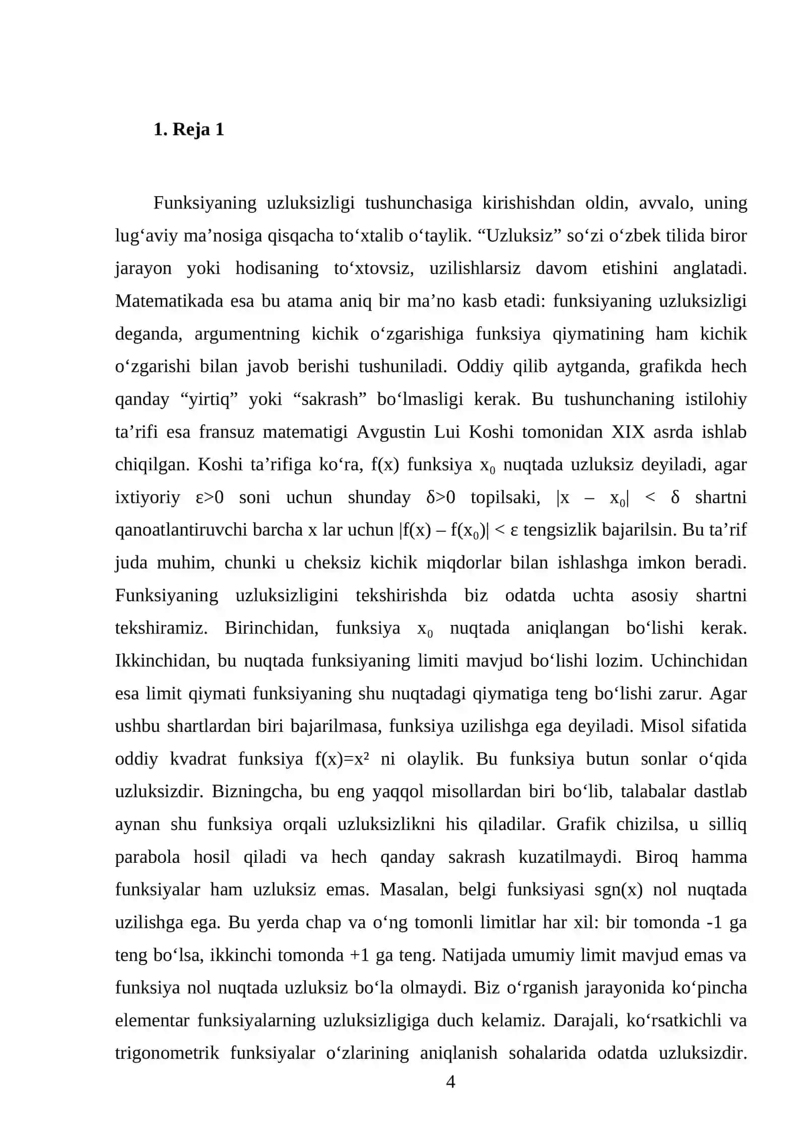 Funksiyaning uzluksizligi 4