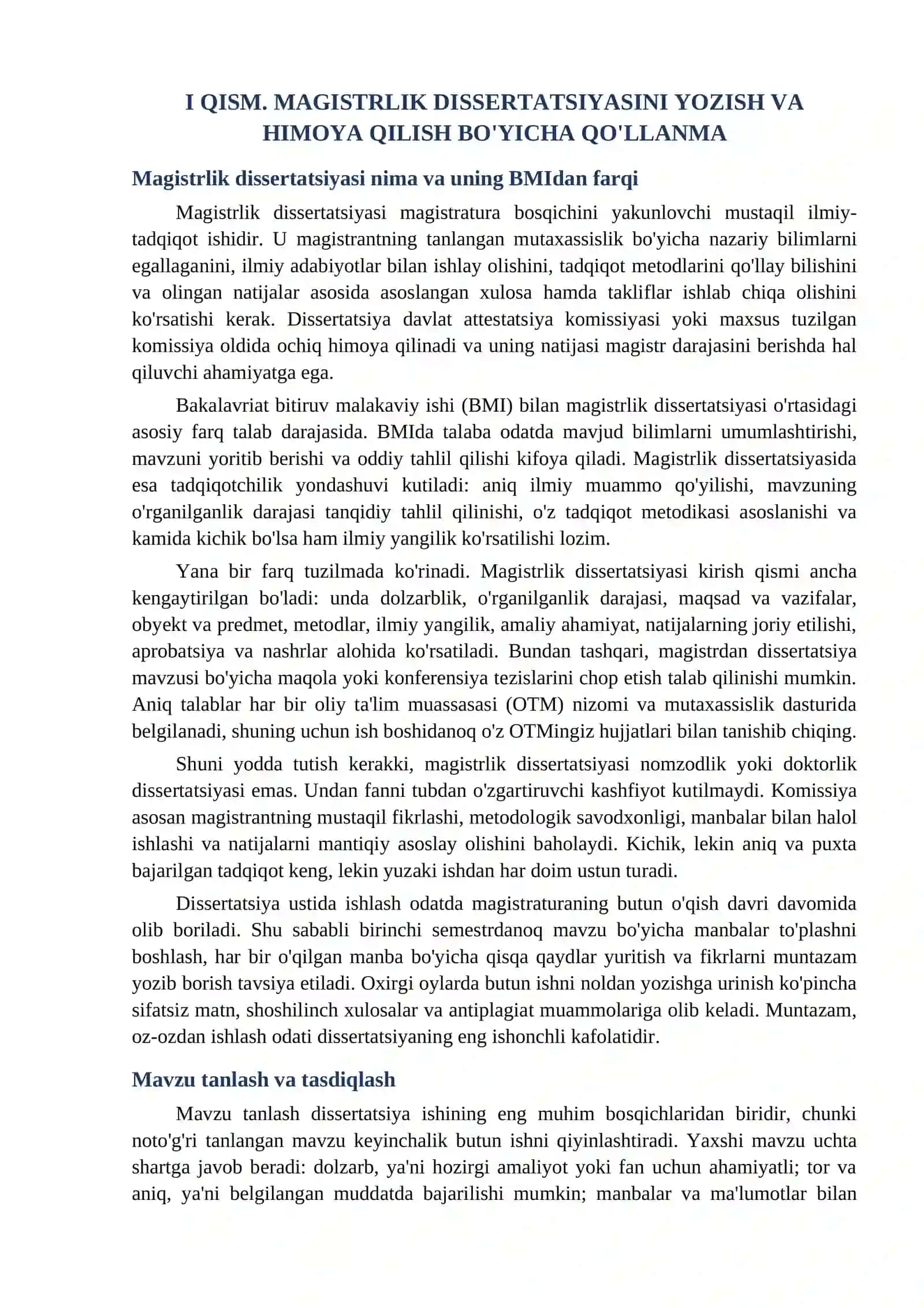 Magistrlik dissertatsiyasi namunalari 2026 word titul varagi himoya nutqi bilan tayyorgarlik toplami 4