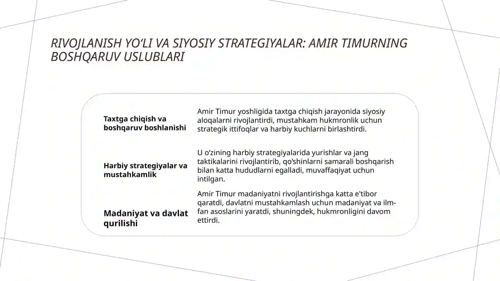 Amir temur buyuk davlat arbobi va sarkarda 4