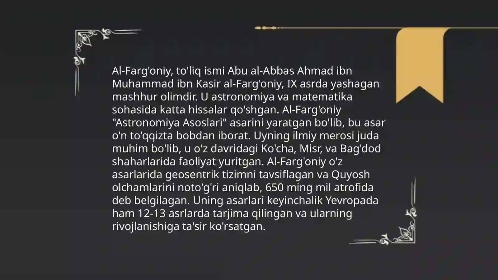 Al-Farg'oniy va uning merosi 4