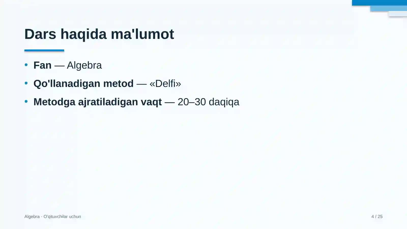algebra darslarida delfi metodidan foydalanish 3055 4