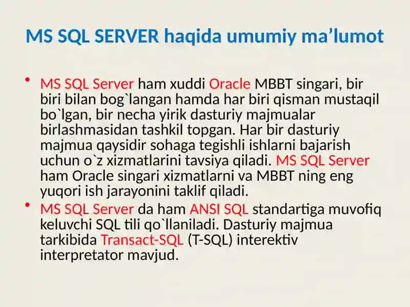 MS SQL SERVER 4