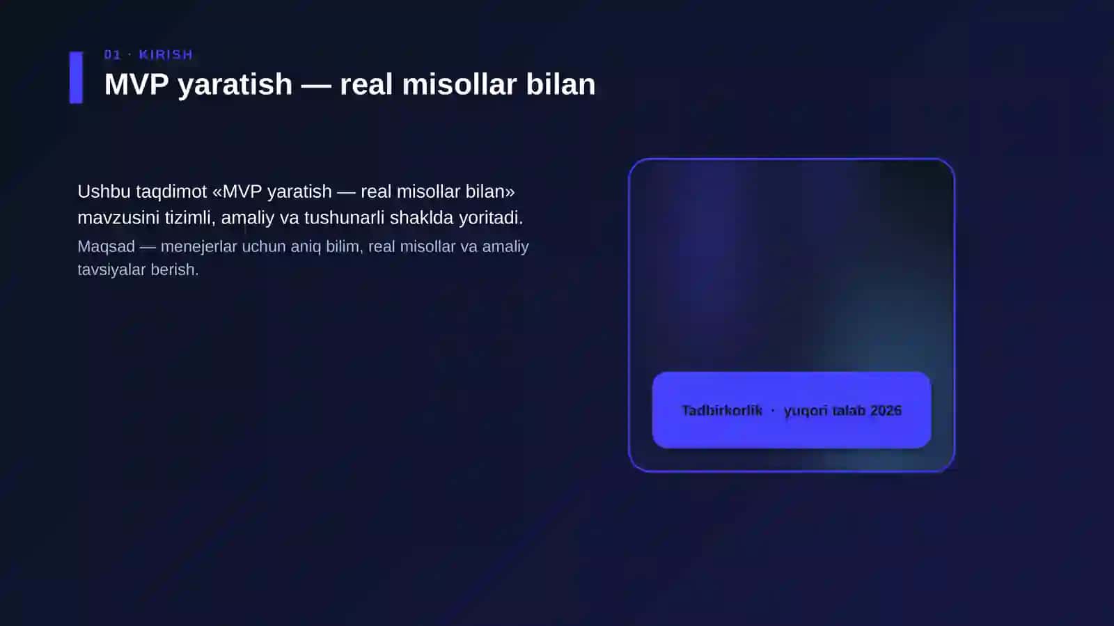 MVP yaratish — real misollar bilan 4