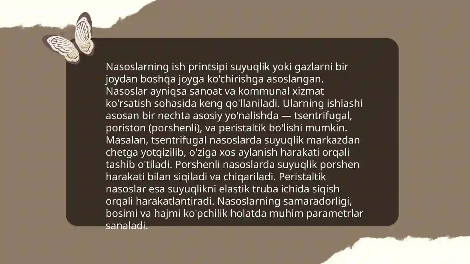 Nasoslarning tasnifi 4