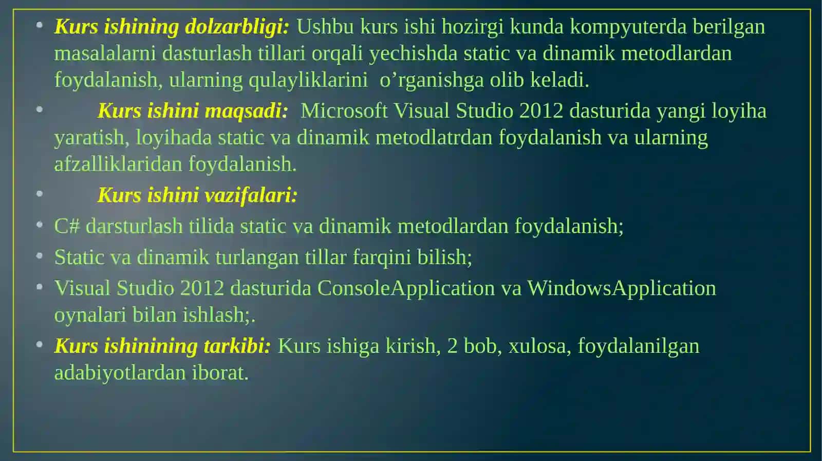 “ C # dastatikvadinamikmetodlar” 4