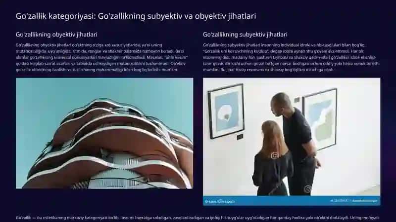 Estetika: Mohiyati, Kategoriyalari va Turlari 4