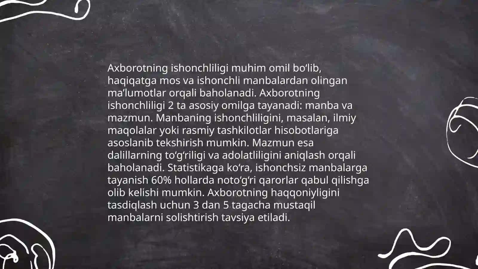 Axborot turlari va ishonchliligi 4