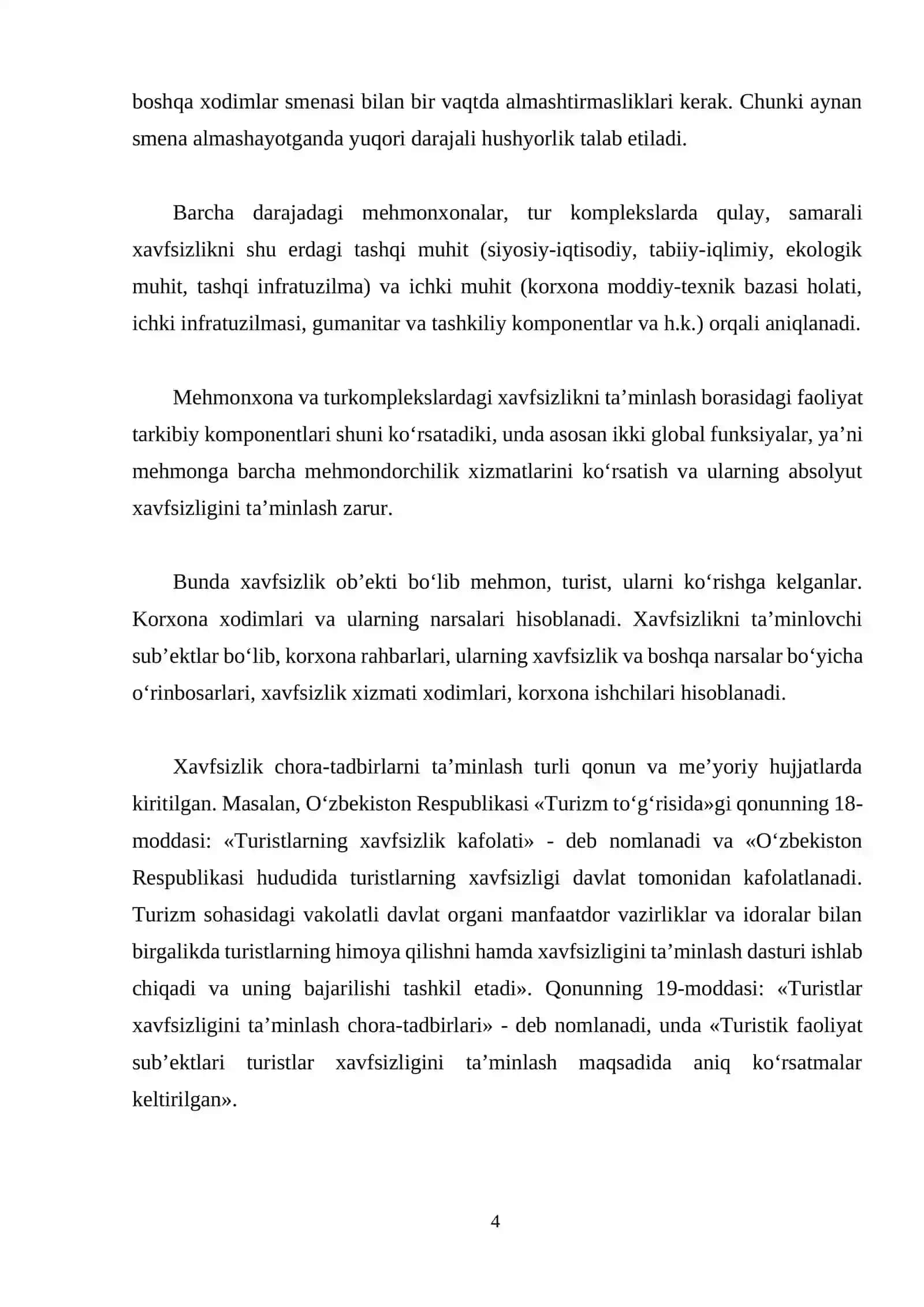 Mehmonxona xo’jaligida xavfsizlik xizmatining mazmuni va mohiyati 4