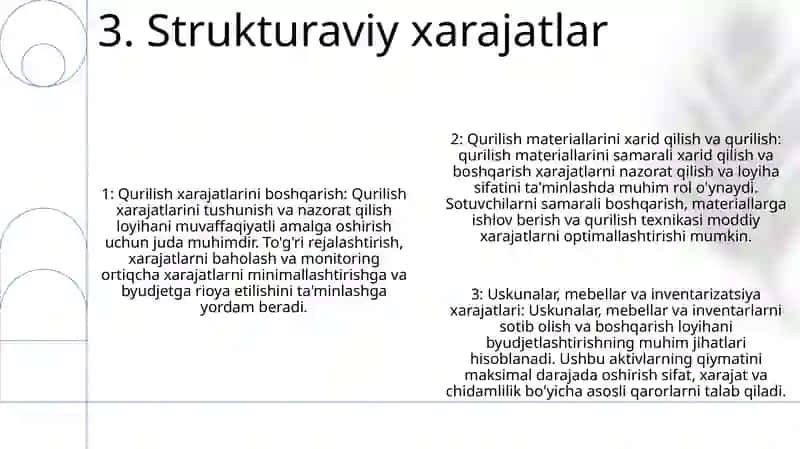Qurilish Materiallari Buymlari Va Konstruksiyalari Xarajatlari Uskunalari Mebel Va Inventarlari Xarajatlari Haqida Ko'Proq Malumot 4