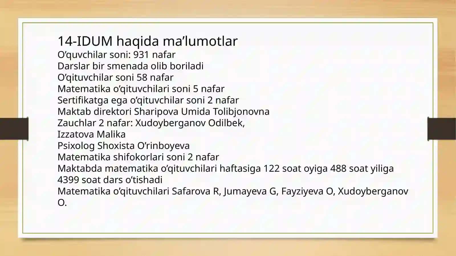 Matematika fakulteti talaba mashg'uloti 4