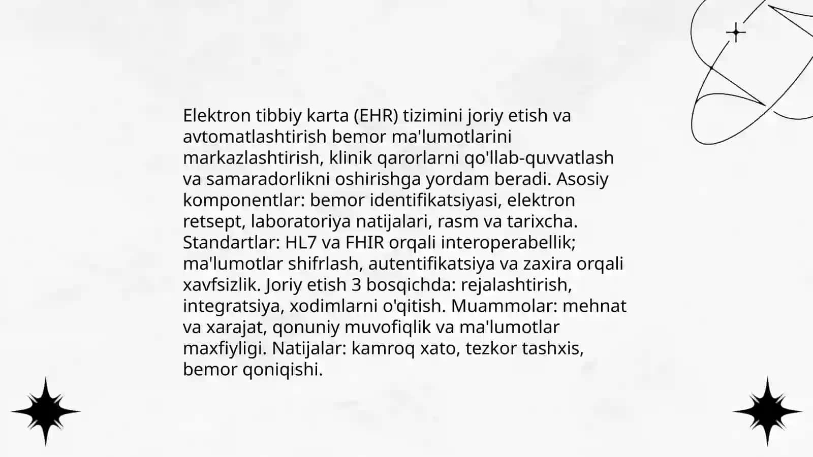 Tibbiyotda ishchi o'rinlarni avtomatlashtirish va tibbiy masalalarni yechishda axborot texnalogiyalari. Dasturiy ta'minot 4