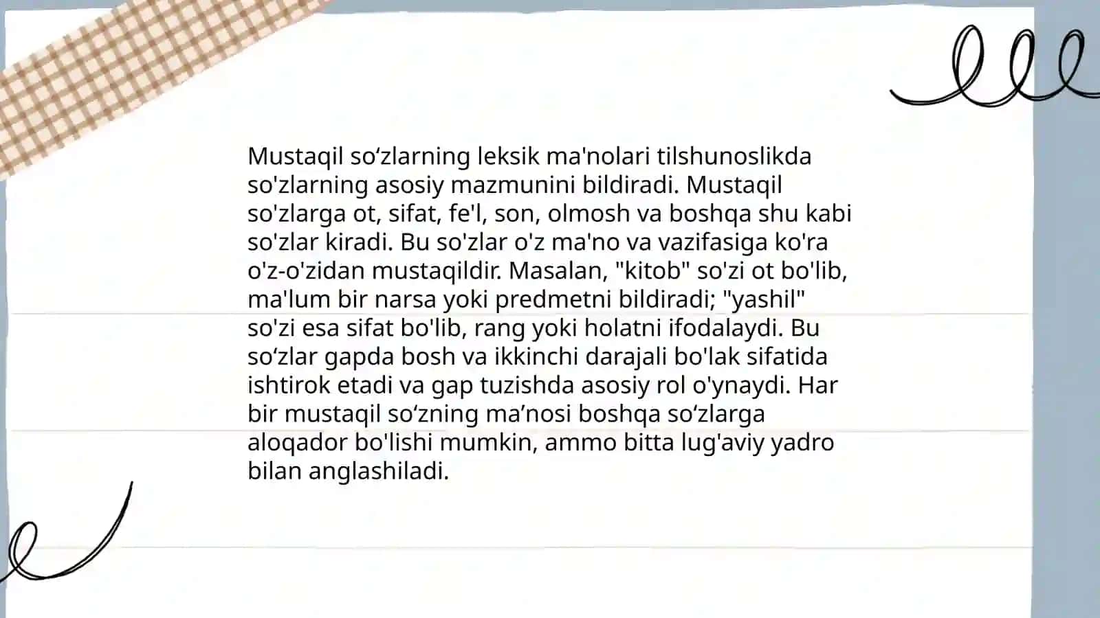 Mustaqil soʻzlar turlari 4