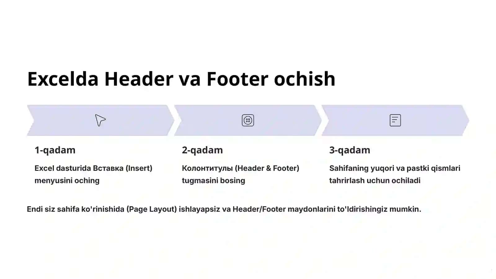 Header va Footer maydonlarini yaratish 4