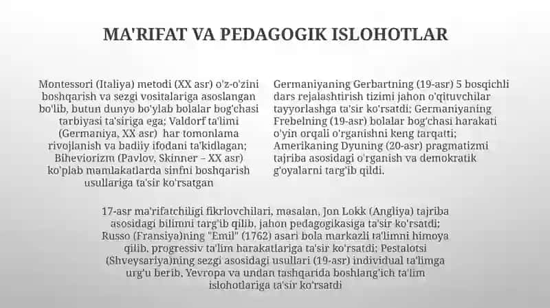 Pedagogik Talimotlar Tarixi 4