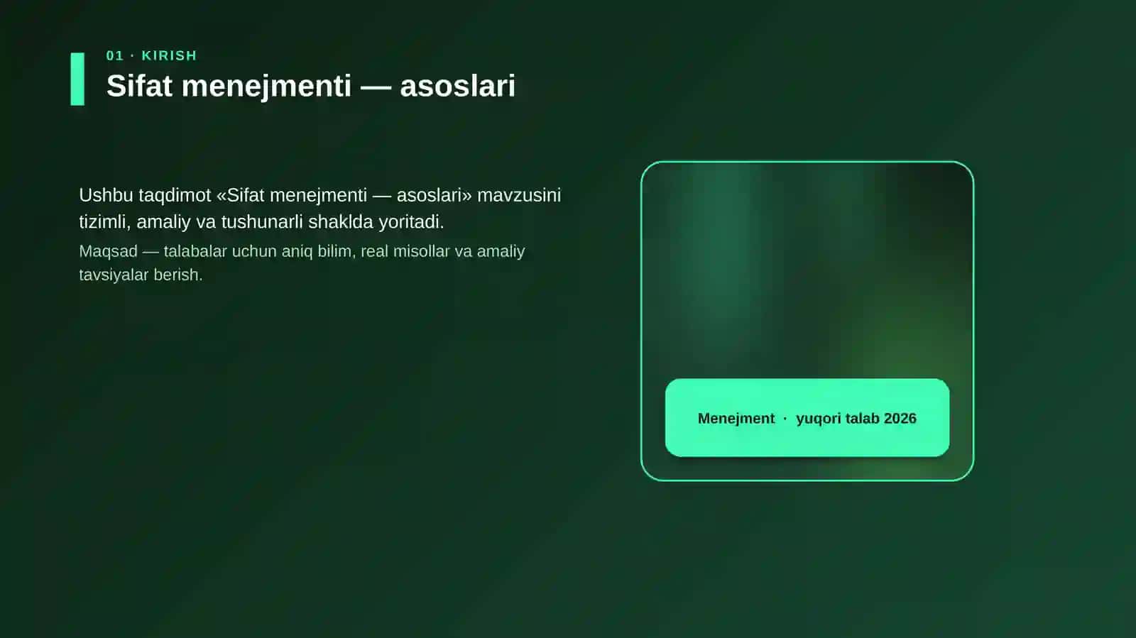 Sifat Menejmenti - Asoslari 4