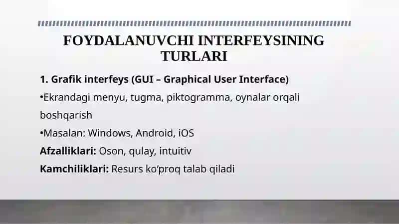 FOYDALANUVCHI INTERFEYSI 4