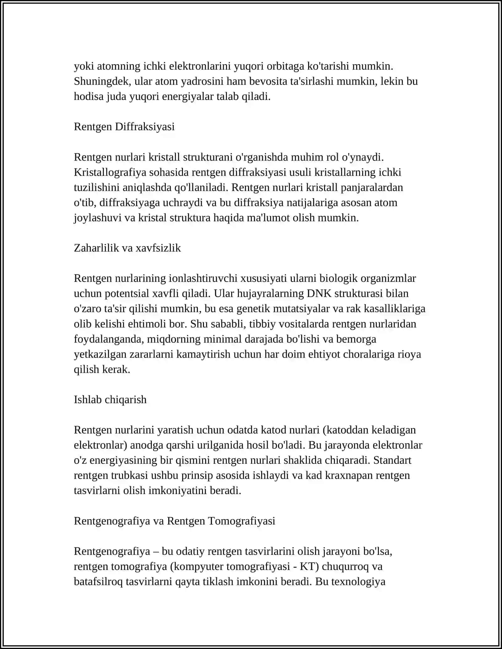 KVANT OPTIKASI RENTGEN NURLARI LAZERDAN FOYDALANISH ATOM TUXULISHI YADRO FIZIKASI 4