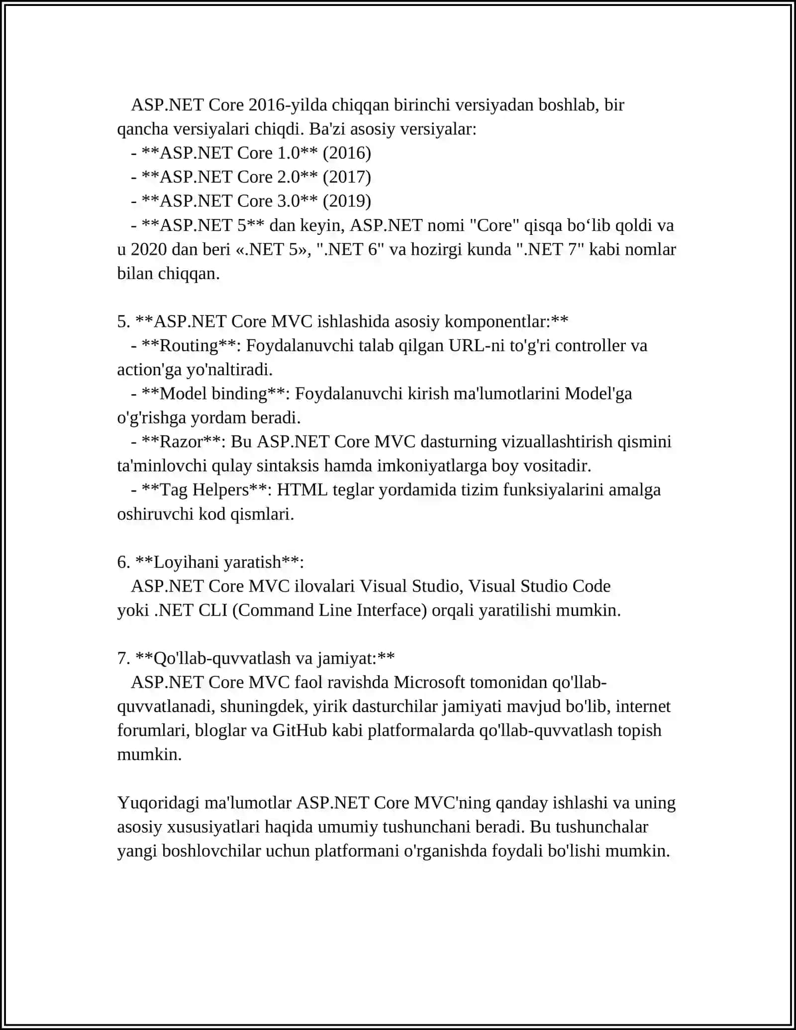 ASP.NET CORE MVS DA LOYIHA YARATISH 4