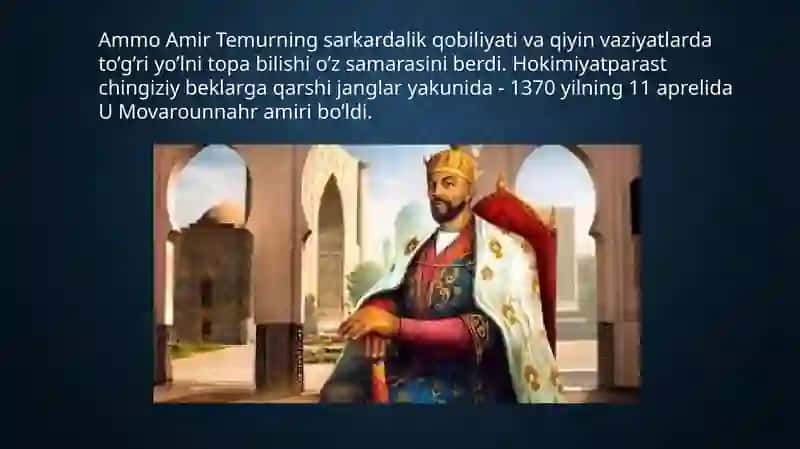 Amir temur va temuriylar davlatCHILIGI 4