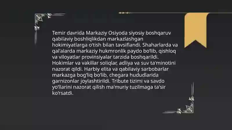 Temir davrida Markaziy Osiyo 4