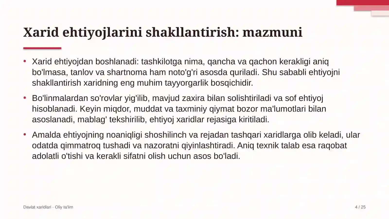 Davlat Xaridlari · Oliy Ta'lim 4