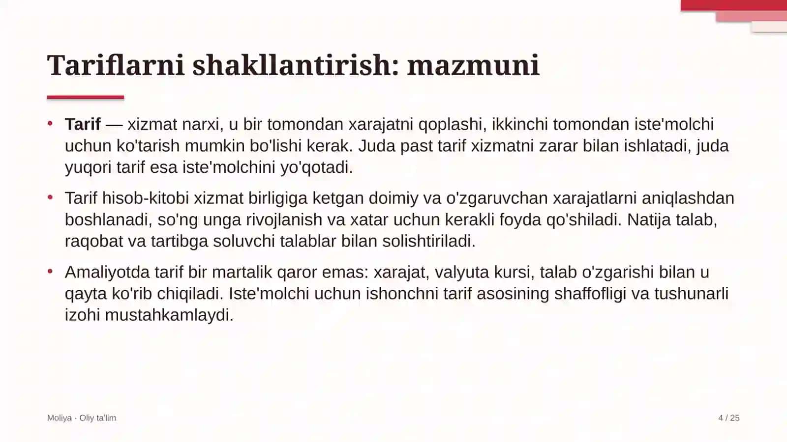 Ilmiy jurnallarda tariflarni shakllantirish 4