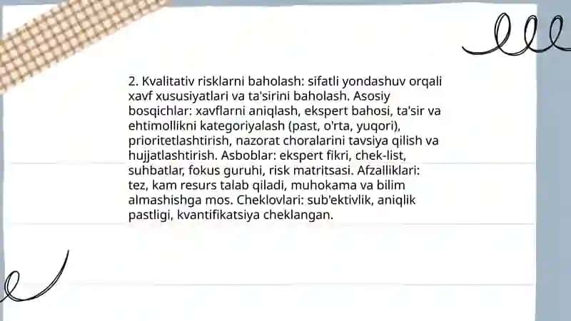 Risklarni baholash usuli 4