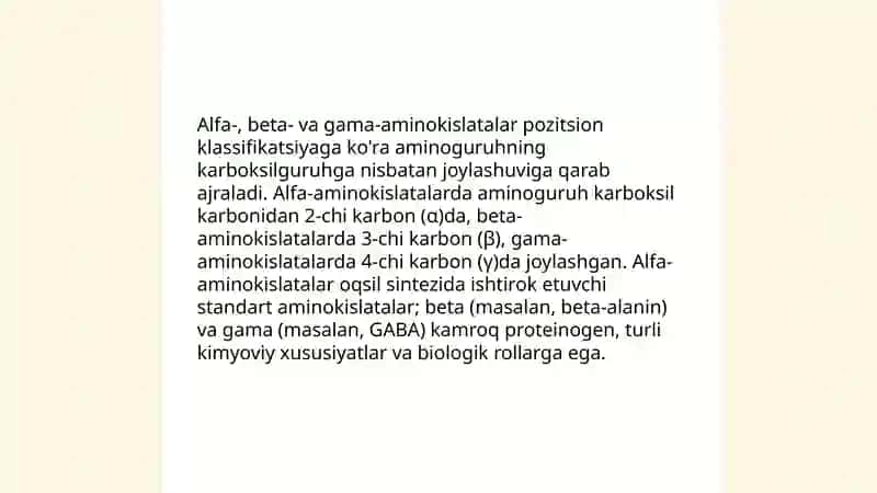 Aminokislatalar va ularning xususiyati 4