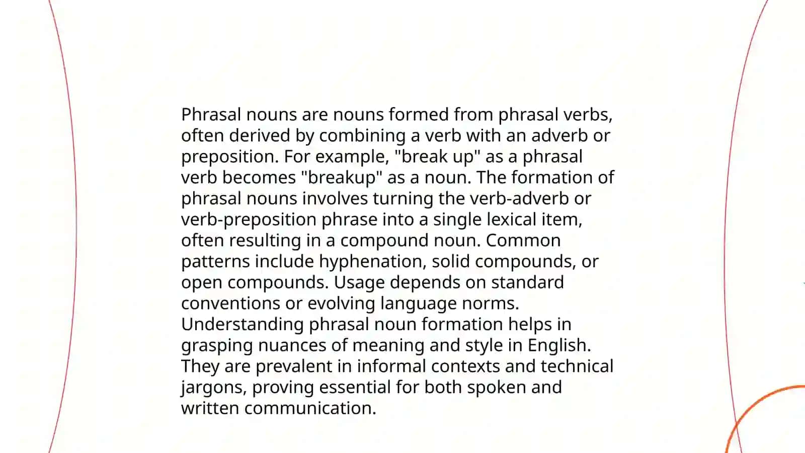Phrasal nouns 4