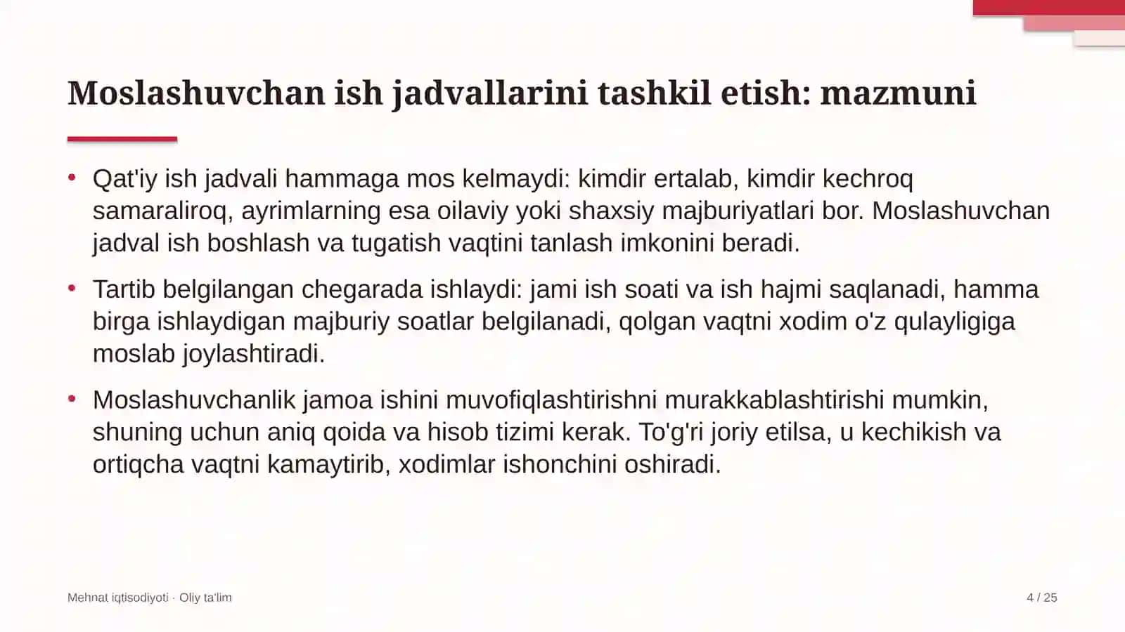 Hosting provayderlarida ish jadvallarini moslashuvchan tashkil etish 4
