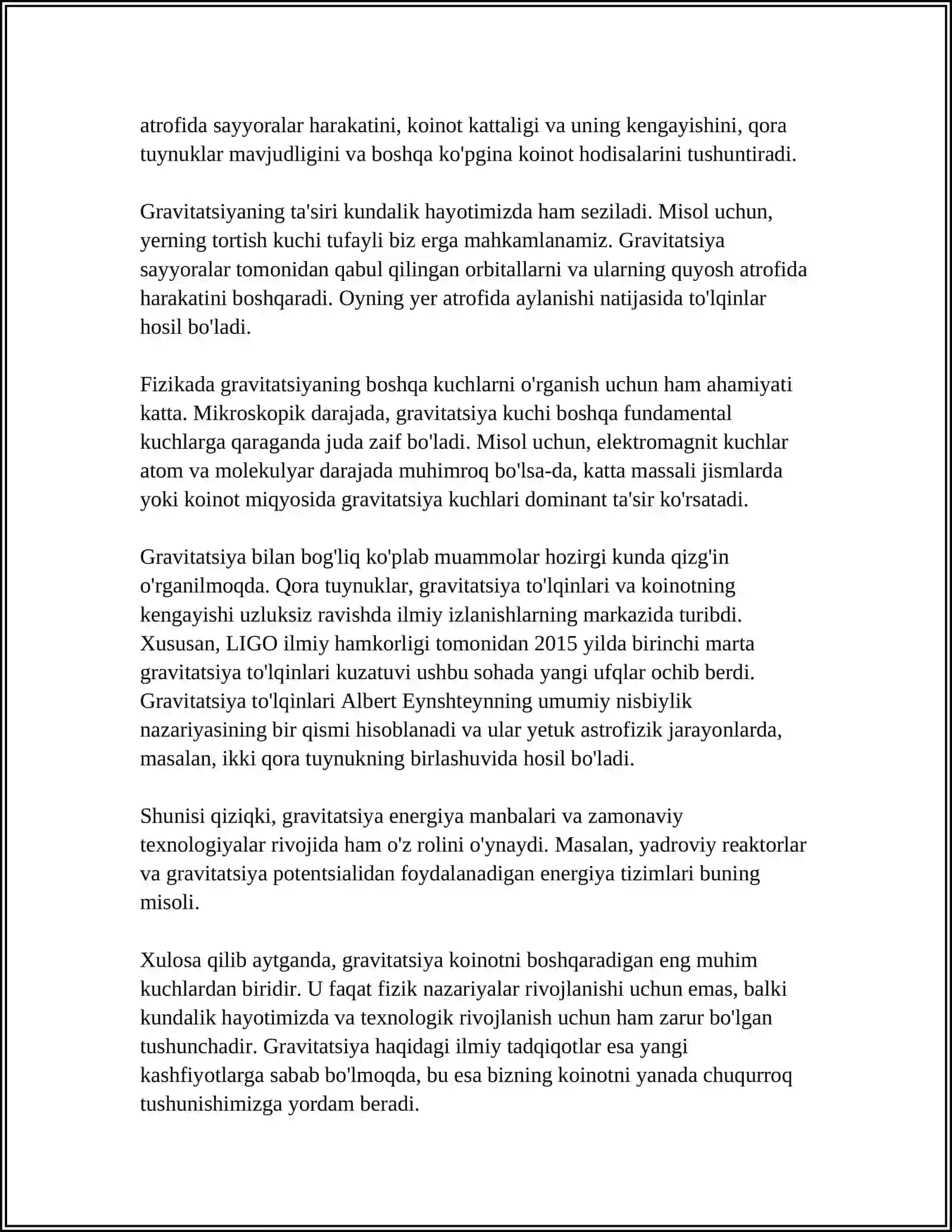 GRAVITATSIYA HAQIDA 4