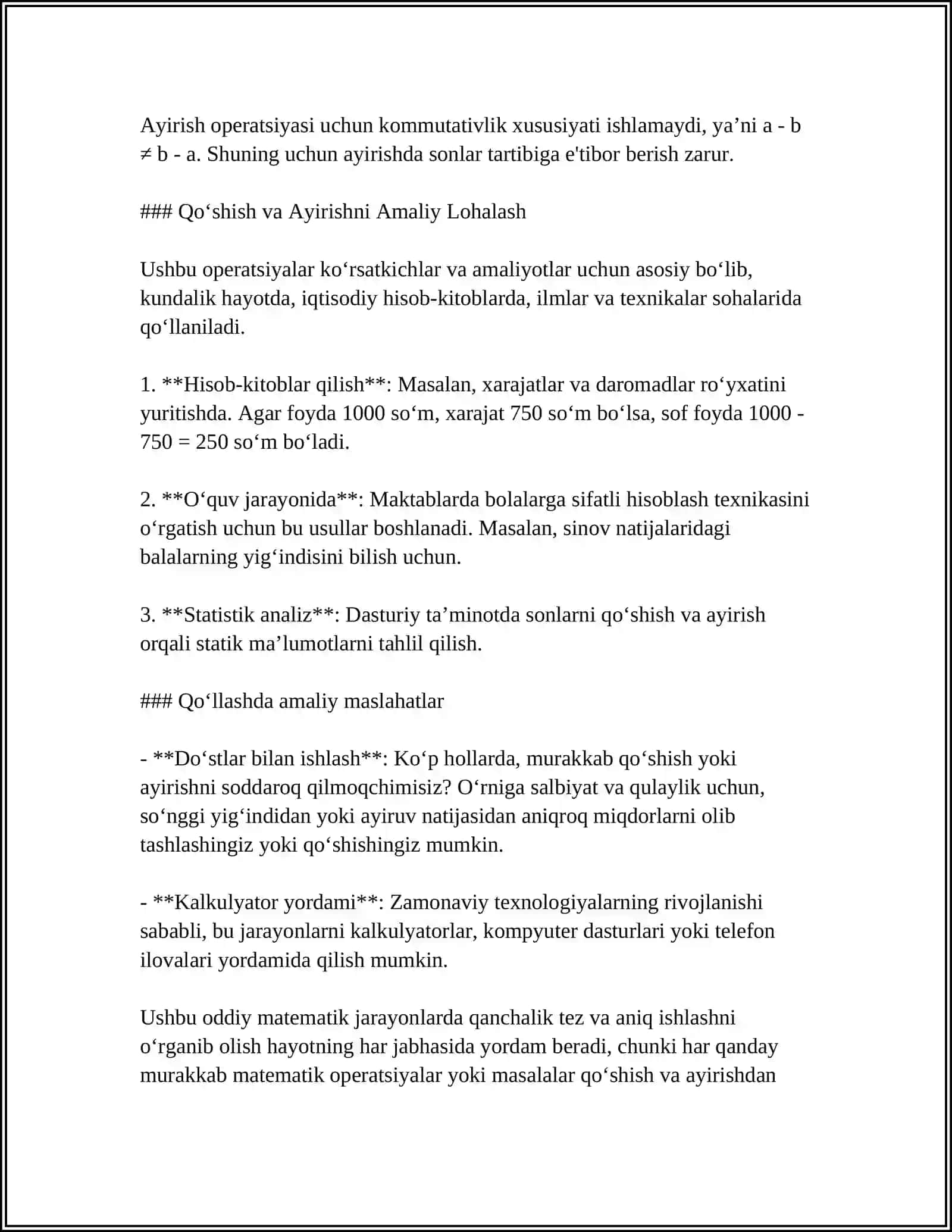METEMATIK TO'GARAKLAR, O‘N MINUTLIKLAR, KONKURSLAR, BELLASHUV VA MASHG'ULOTLARNI TAYYORLASH VA O'TKAZISH METODIKASI (3-SINF MISOLIDA) 4