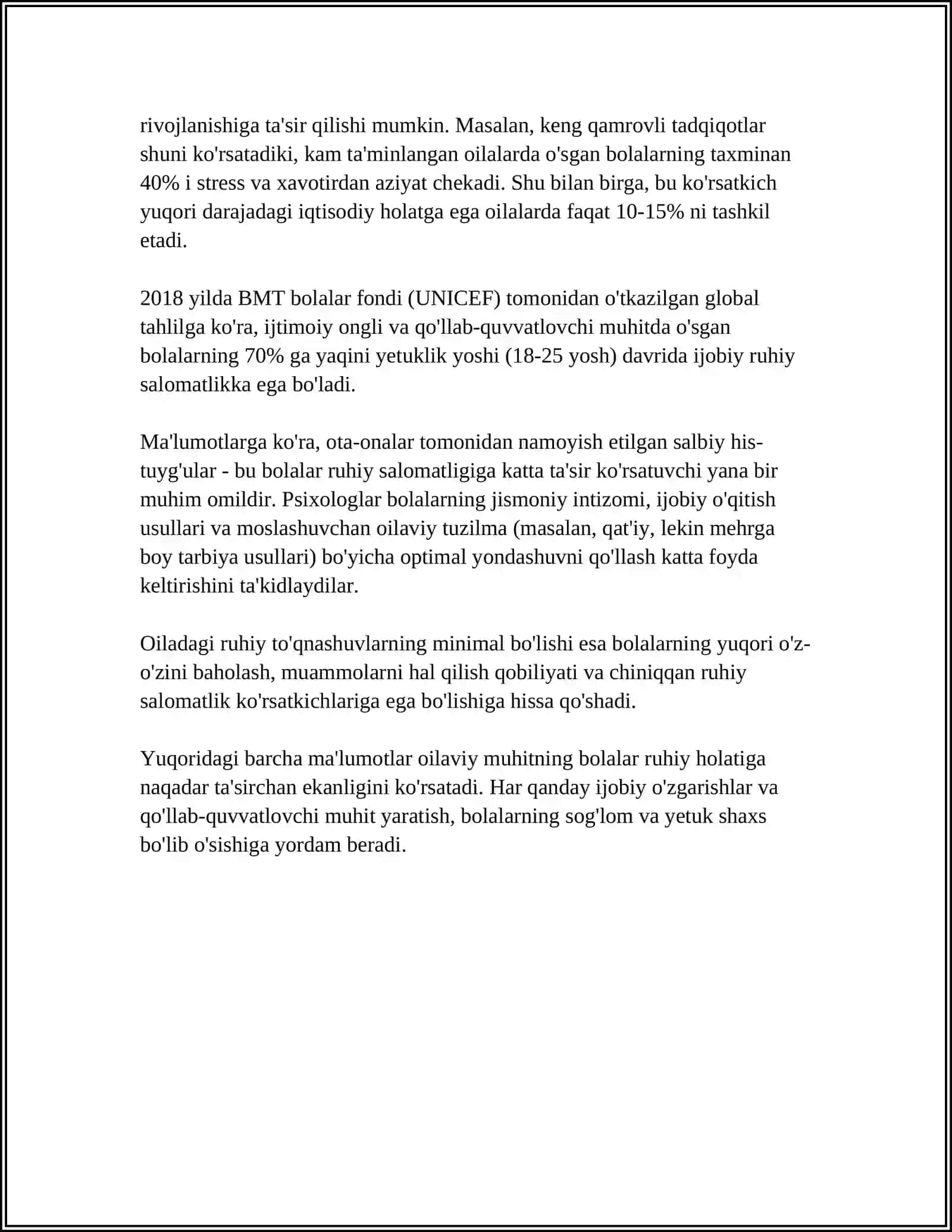 OILAVIY MUHIT VA OILAVIY MUNOSABATLARNING BOLA XULQIGA TASIRI 4