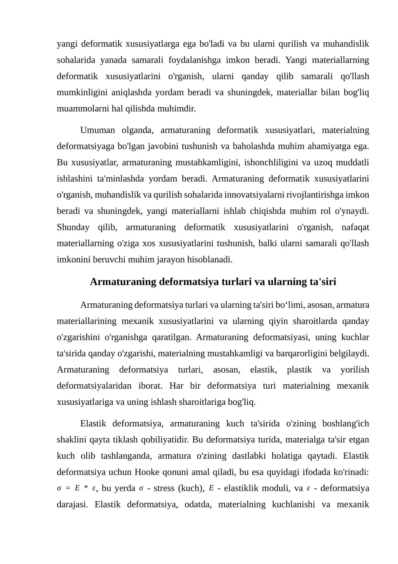 Armaturaning deformatik xususiyatlari 4