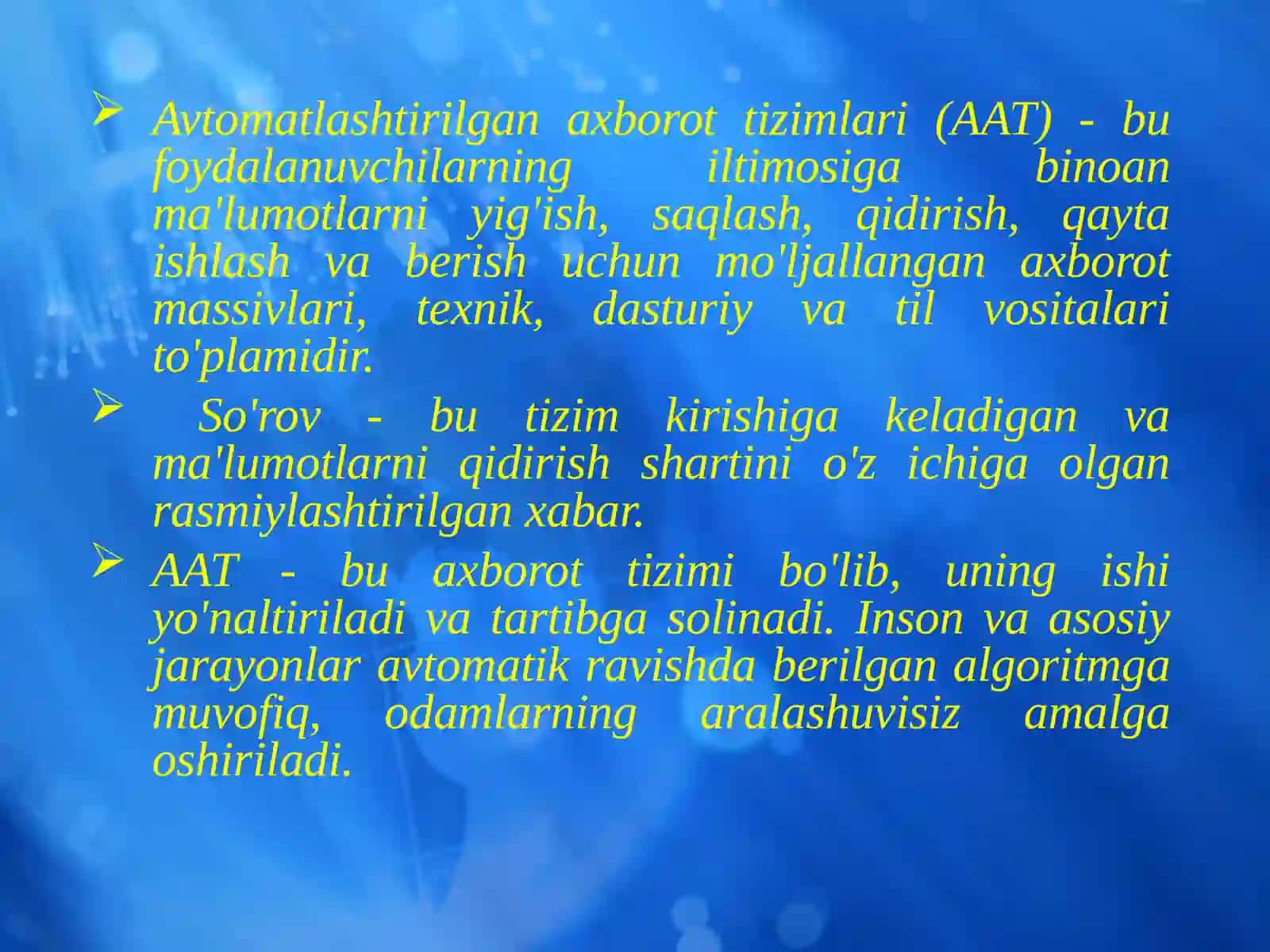 Avtomatlashtirilgan axborot tizimlari (AAT)2 4