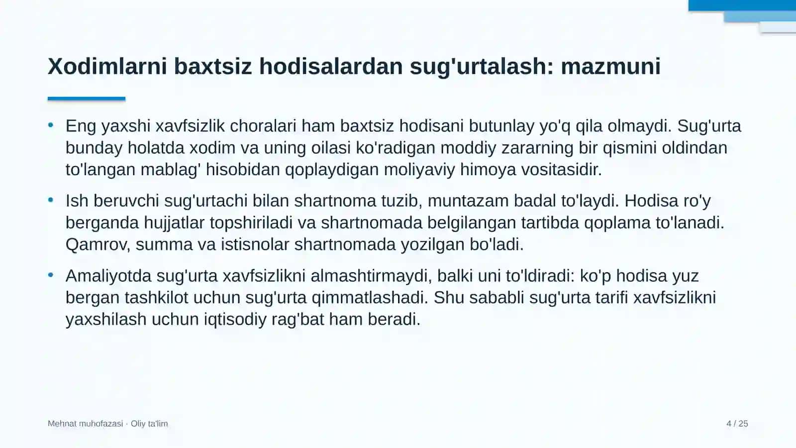 Hakamlik sudlarida xodimlarni baxtsiz hodisalardan sug'urtalash 4