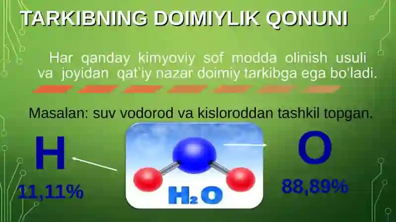 Tarkibning doimiylik qonuni 4