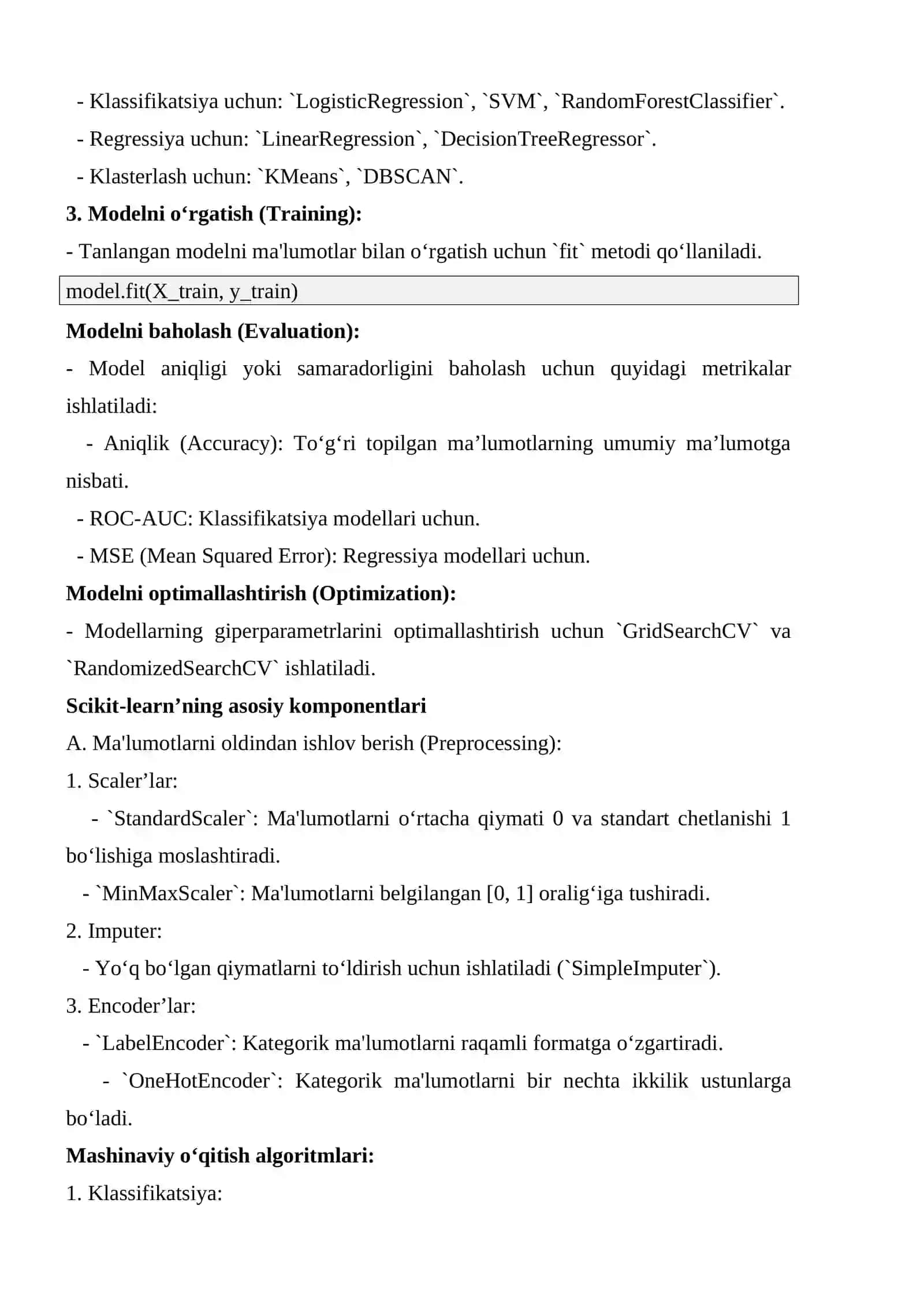Scikit-learn kutubxonalari bilan ishlash 4