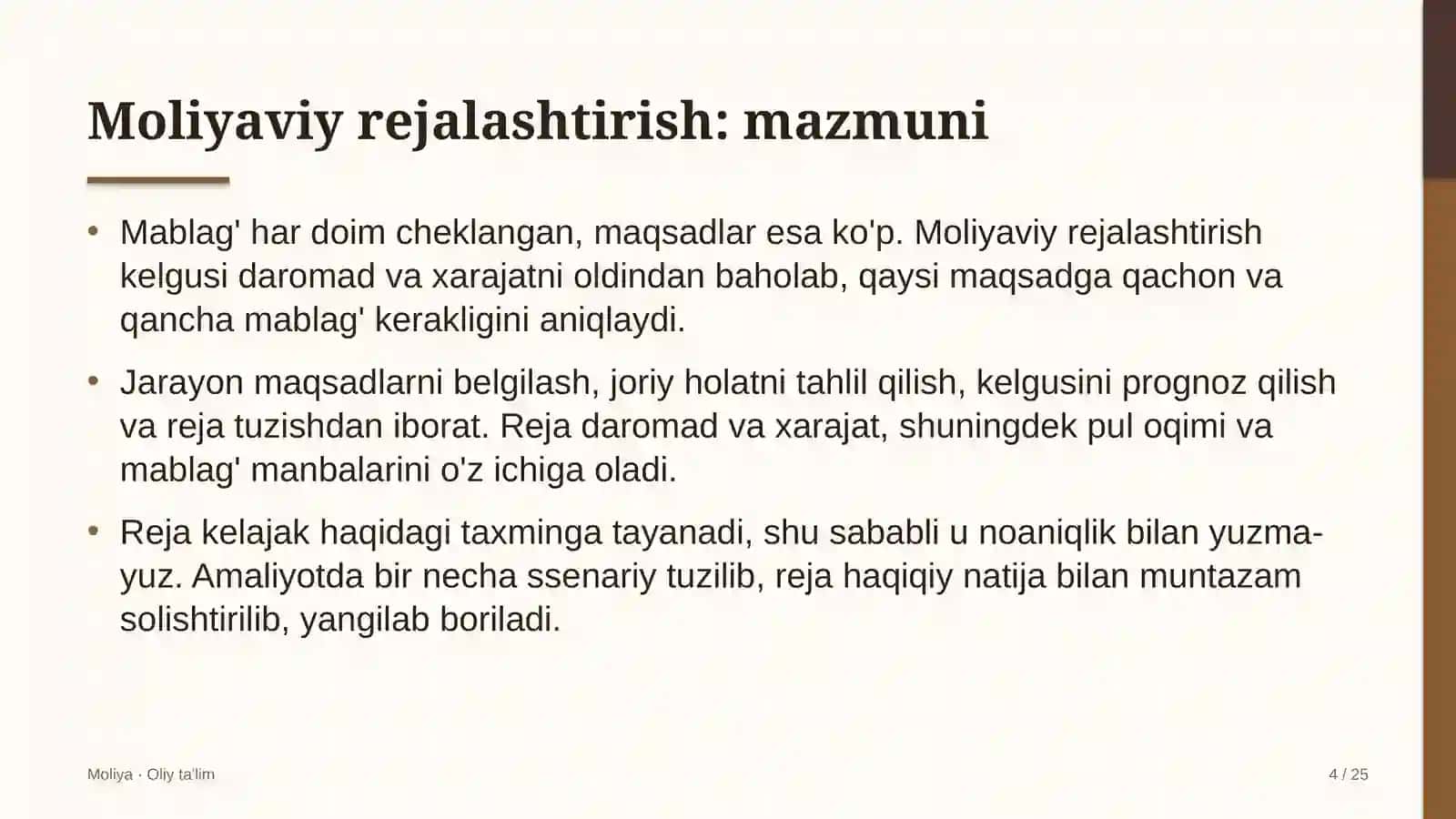 Avtoservis korxonalarida moliyaviy rejalashtirish 4