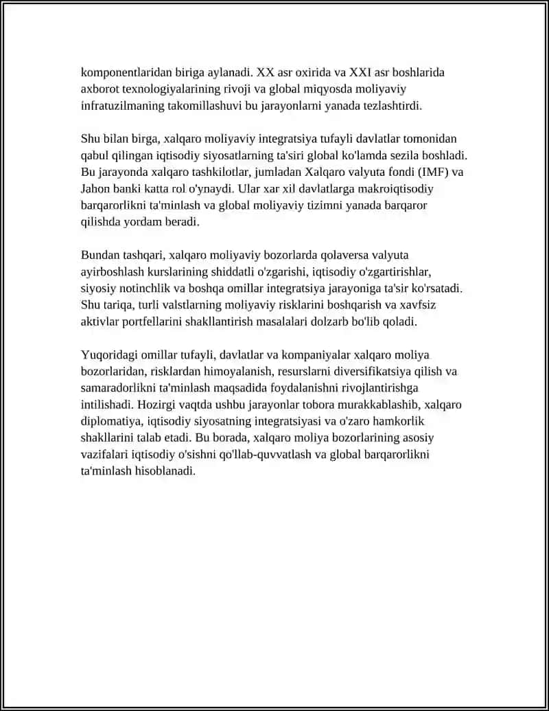 XALQARO MOLIYA BOZORLARINING RIVOJLANISH XUSUSIYATLARI 4