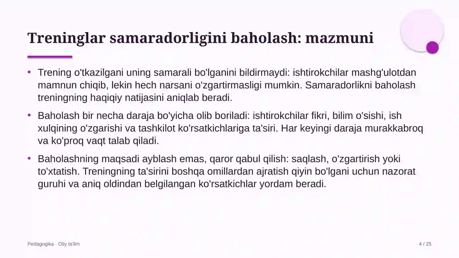 Madaniy-tarixiy turizmda treninglar samaradorligini baholash 4