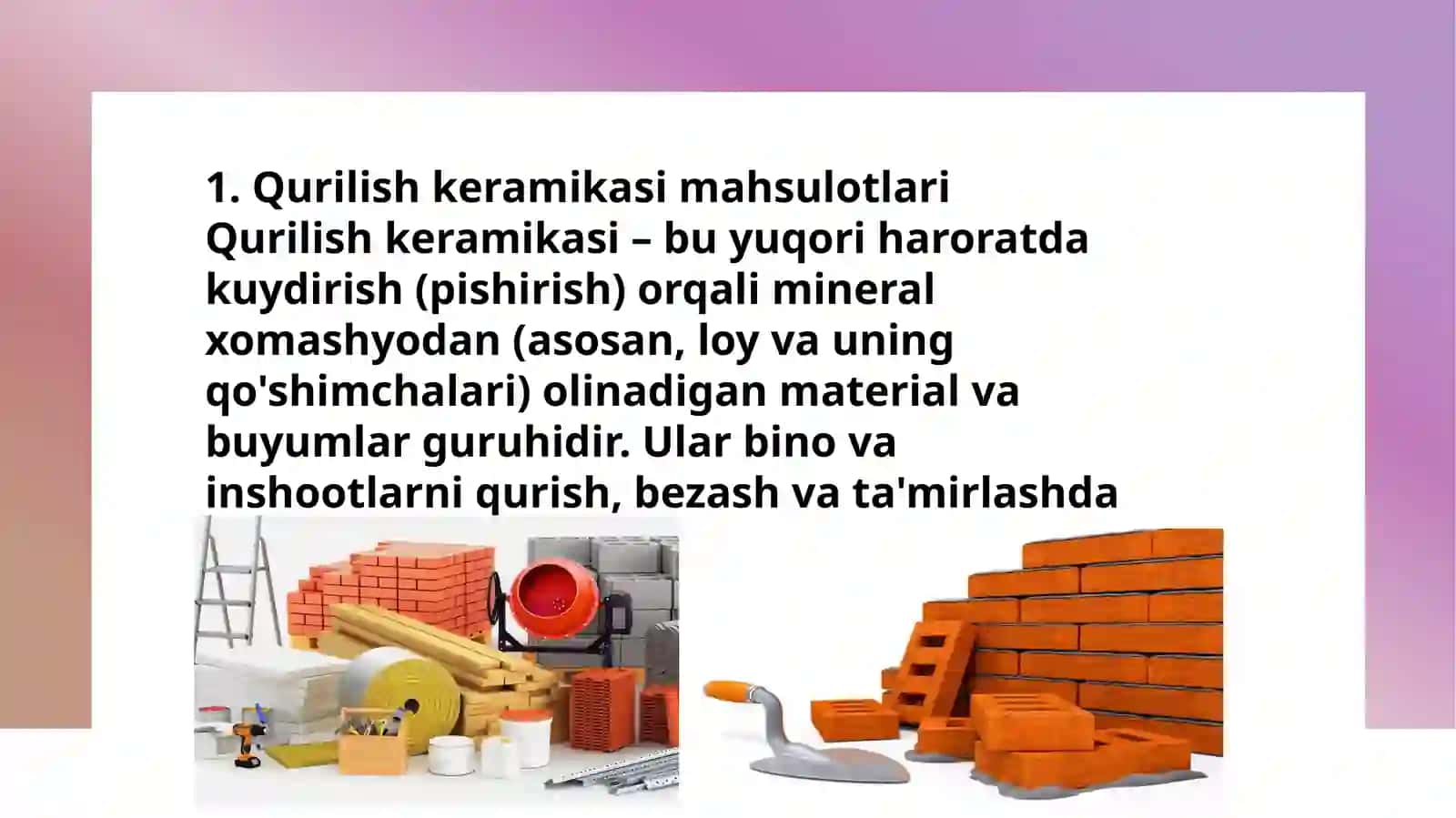 Qurilish g'ishtitexnologiyasi 4